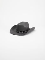 Burera handmade cowboy hat with Rwandan beaded band, front view